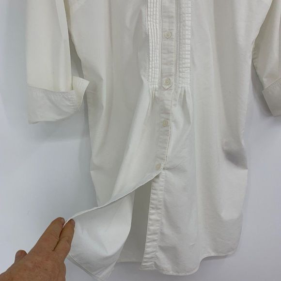 Womens Dana Buchman Tunic White Blouse Tex 3/4 sleeve Medium 0811Top - Picture 6 of 8